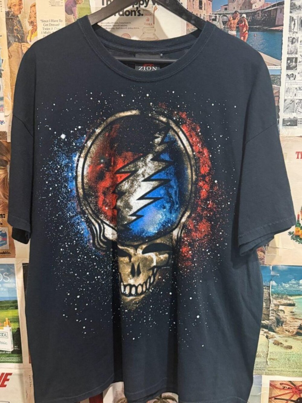 Zion Rootswear Grateful Dead Black Tee Starry Skull 2X
